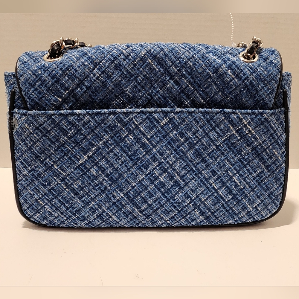 KARL LAGERFELD Paris Agyness Quilted Denim Shoulder Bag NWT - Picture 4 of 10